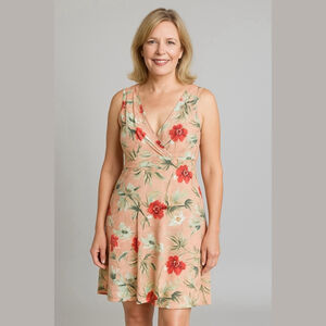 Women's GUBERRY Floral Dress Size S Peach Red